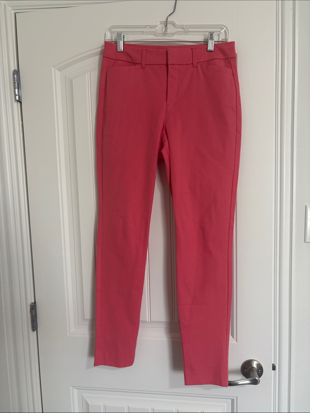 Old Navy Slim-Fit Coral Pink Stretch Pants